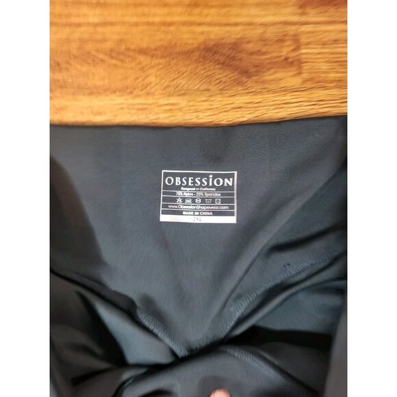 Obsession Leggings Women 2XL Hunter Green Seamless Cross Over Waist Sexy Workout - Picture 3 of 4